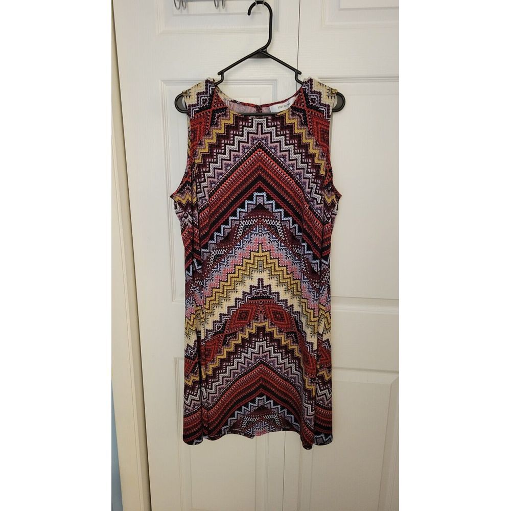 Jones Studio Plus Size Sun Dress Aztec Print breezy cool material‎